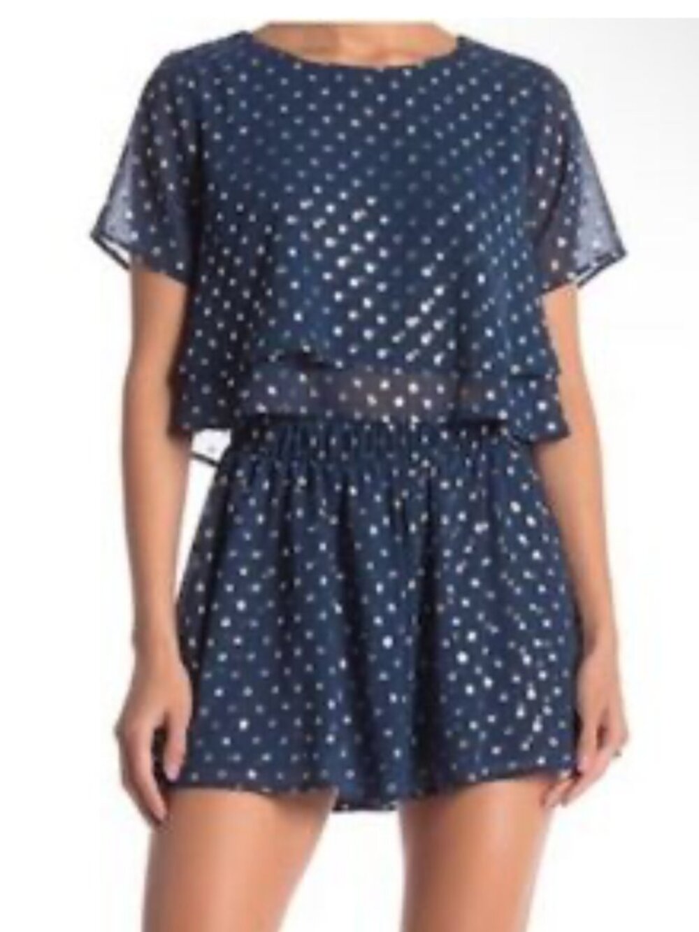 Show Me Your Mumu Candice Crop Top Teal Gold Polka Dot Sz M